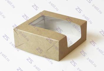 Коробка для пирожных с окном (100*100*60)